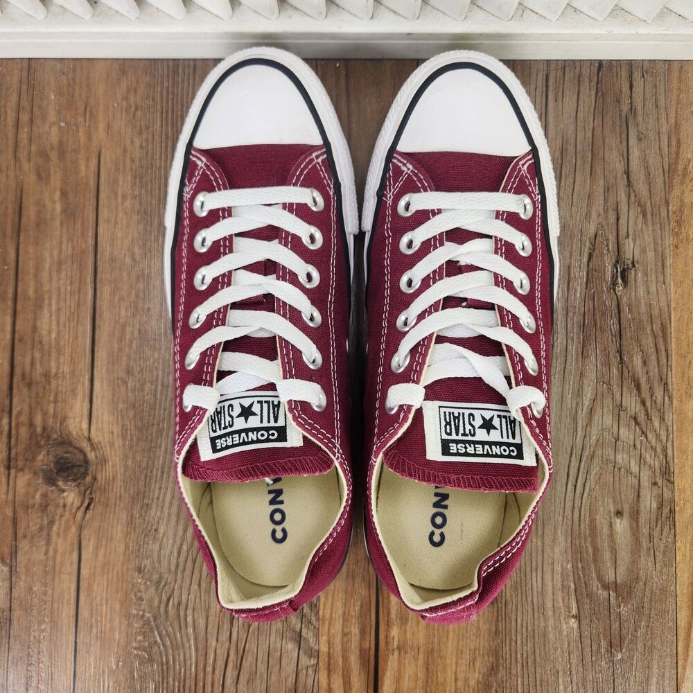 Converse Chuck Taylor All Star OX Sneakers Womens Sz 7 Maroon Canvas Shoes M9691 - Picture 5 of 11